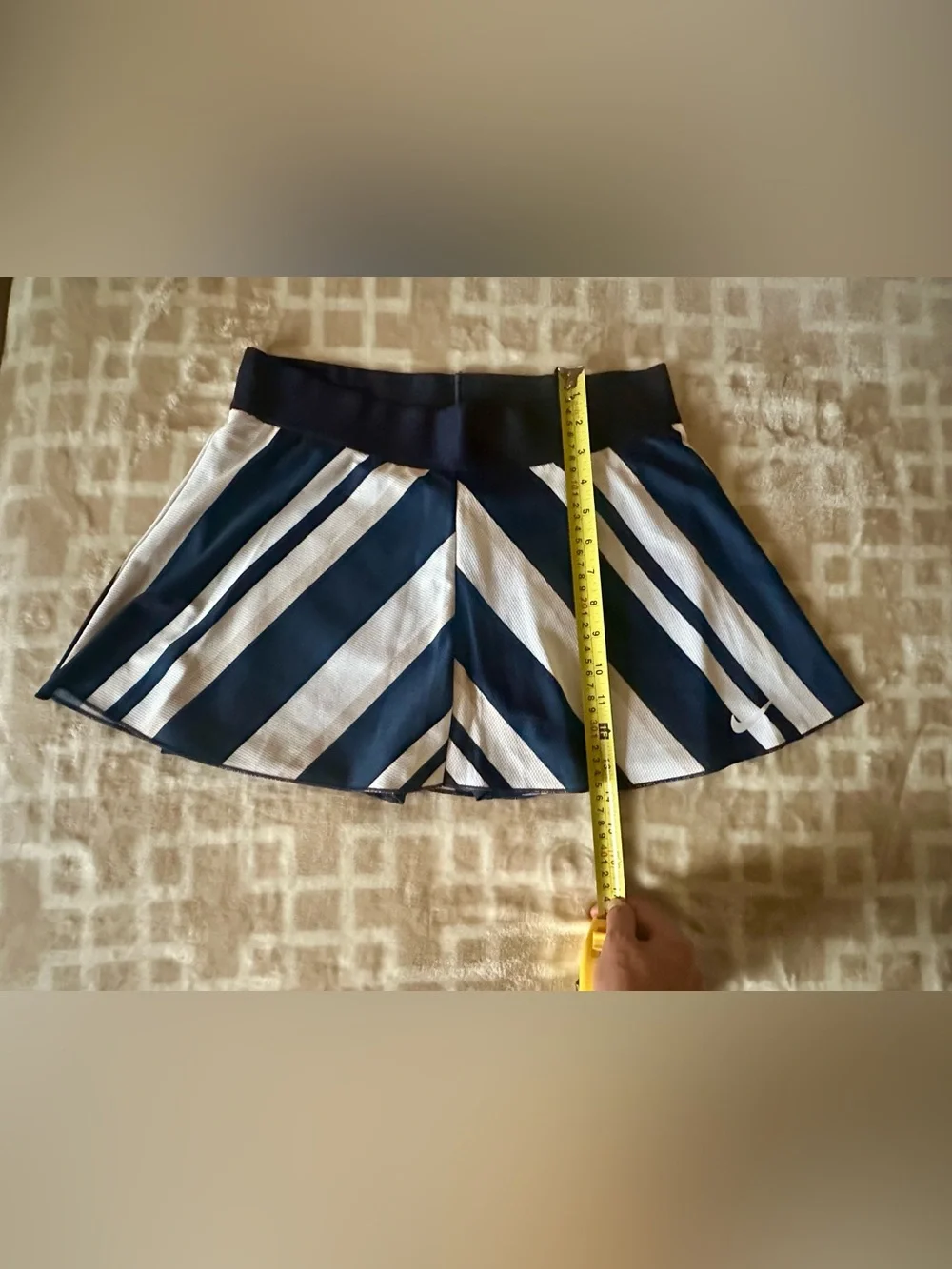 Nike DRI-FIT Striped Navy and White Athletic Skort
